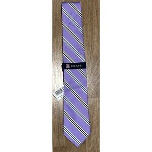 Chaps Lilac Stripes 100% Silk Tie Mens Necktie